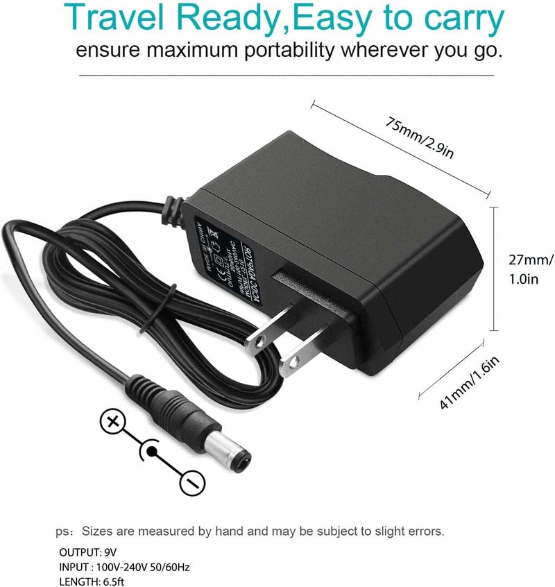 BCWJ NETS 9V AC/DC Power Supply Adapter for Boss, Dunlop, Danelectro, DigiTech, Electro Harmonix, TC Electronic, Zoom Guitar Multi Effects Pedal - Compatible with a Wide Range of Electronic Effects Pedals. - Image 4